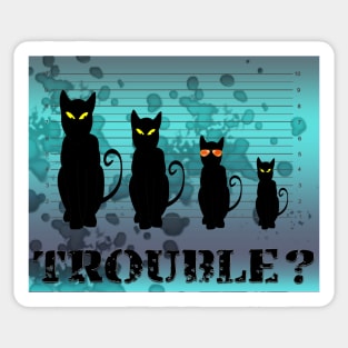 Trouble? (green) Sticker